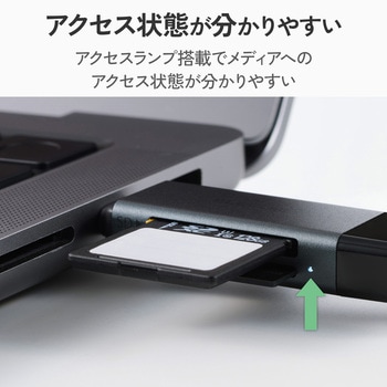 注文コード:82510971 SDカードリーダー USB3.2(Gen1) SD / microSD Express対応 USB-C & USB-A 2-in-1 高速転送 アルミ筐体 - エレコム