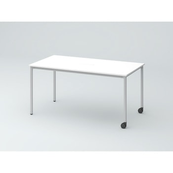 注文コード:82542104 オリゴテーブル ホワイトボード天板(配線キャップ) 角型 1500×750 4本角脚 片側キャスター<配送時組立サービス付> イトーキ