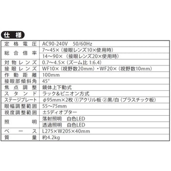 注文コード:82601596 実体顕微鏡 ズーム式LED照明 - SK(新潟精機)