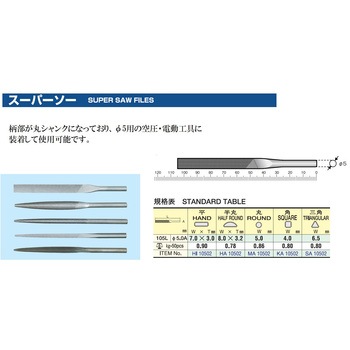注文コード:82616278 スーパーソーヤスリ 5Φ 先端工具セット - ツボサン