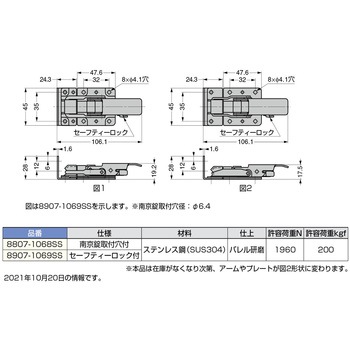 注文コード:82620618 ステンレス鋼製超強力三方向キャッチボルト - LAMP(スガツネ工業)