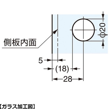 注文コード:82621178,82624608,82625475 ガラス蝶番GH-456N型 - LAMP(スガツネ工業)