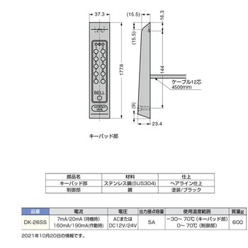 注文コード:82624477 テンキーパッドコントローラーDK-26SS - LAMP(スガツネ工業)