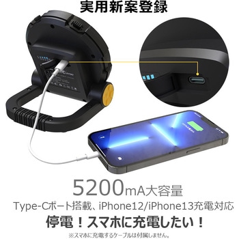 注文コード:82633444 充電式LEDライト 20W 折り畳み式 マグネット内蔵 軽量 GOODGOODS(グッド・グッズ)
