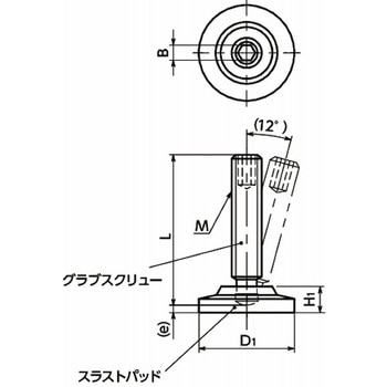 注文コード:82716430,82717419,82717507,82717891,82718426,82721847,82721899,82723299,82724629,82728461,82728610,82728689,82729468,82729687,82730299,82730351 鍋屋バイテック会社 スラストパッドつきグラブスクリュー(ステンレス製グラブスクリュー) スラストポイントタイプ - NBK(鍋屋バイテック会社)