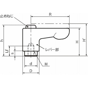 注文コード:82698835,82704855,82706675,82707899,82708100,82709168 鍋屋バイテック会社 ミニクランプレバー フラットタイプ(めねじ) - NBK(鍋屋バイテック会社)