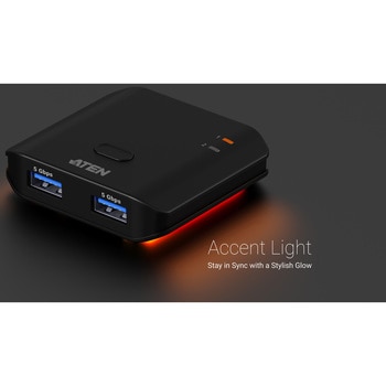 注文コード:82713368 PC3台用 USB3.2 Gen1切替器(5Gbps、2デバイス分岐接続) - ATEN
