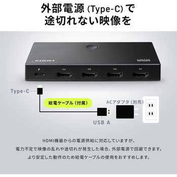 注文コード:82733790 HDMI切替器 4K対応 リモコン付き - サンワダイレクト
