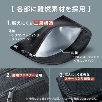 注文コード:82734228 難燃ポーチ モバイルバッテリー用 - サンワサプライ