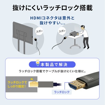 注文コード:82734377 HDMI光ファイバケーブル 抜け止め - サンワサプライ