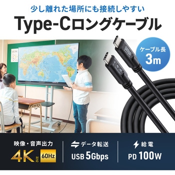注文コード:82734761 USB TypeCケーブル USB 5Gbps PD100W対応 - サンワサプライ