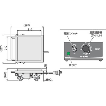 注文コード:82761668 一斗缶加熱用ヒーター RTA1020 温度調節機能・温度ヒューズ付き - 八光電機