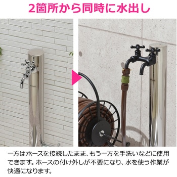 注文コード:82826269 ガーデン水栓 庭 おしゃれ 二口蛇口 多用途 ホース マットブラック モダン DIY - GAONA(ガオナ)
