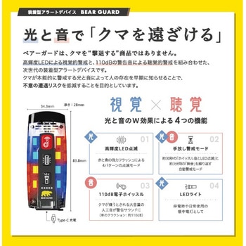 注文コード:82913559 熊よけ電子ホイッスル ベアーガード LEDライト付 生活防水 - TCL