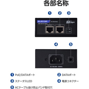 注文コード:82930167 法人向け 10Gマルチギガ対応 IEEE 802.3bt規格準拠 PoEインジェクター - エレコム