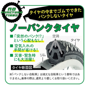 注文コード:82951359 ACTIVE PLUS ノーパンク26インチ6段折畳みシティサイクル - Mimugo