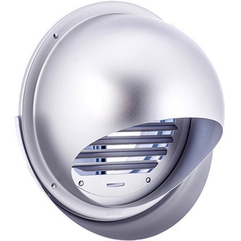 注文コード:82955035,82955559,82956198,82956478 外壁用アルミ製換気口 セルフード(ワイド水切り付) 同芯ガラリ型 防火ダンパー付 - 西邦工業