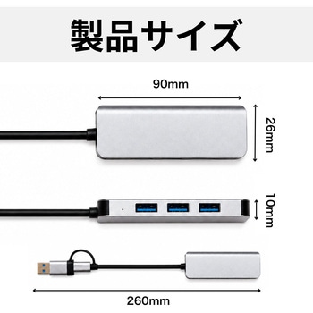 注文コード:82957598 4in1 USBハブ デュアルポート (USB-A・USB-C) - ZATTA