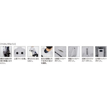 注文コード:83035840 カタファン空調服(R)ベスト - ジーベック