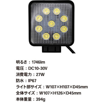 注文コード:83042185 角型LED荷台作業灯(DC用) - SUNWORLD