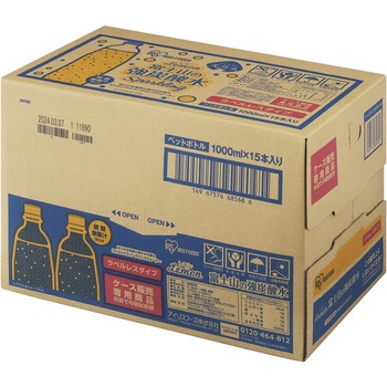 注文コード:83051791 富士山の天然水 強炭酸水 レモン 1L×15本 ラベルレス - アイリスオーヤマ