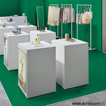 注文コード:83059466,83059798 簡易組立角柱ステージ 幅60×奥行60cm ホワイト〔ストエキオリジナル〕 - ストア・エキスプレス
