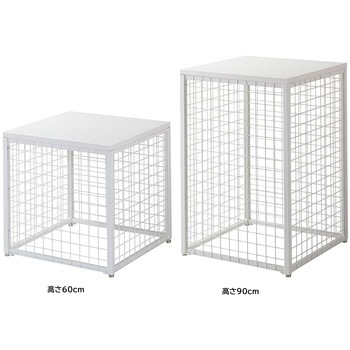 注文コード:83059859,83059938 簡易組立角柱ネットステージ 幅60×奥行60cm ホワイト〔ストエキオリジナル〕 - ストア・エキスプレス