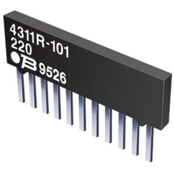 注文コード:83701749 Bourns 抵抗アレイ, 1kΩ, 1W, ±2%, 素子数:4 BOURNS