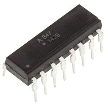 ACPL-847-000E Broadcom (ブロードコム) フォトカプラ, スルーホール実装 チャンネル数:4, トランジスタ出力, ACPL-847-000E BROADCOM