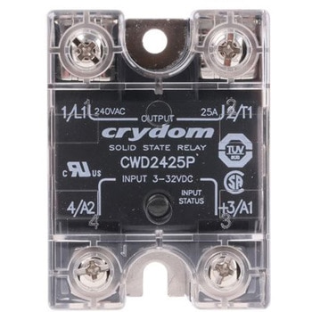 Sensata Crydom ソリッドステートリレー 最大負荷電流:25 A rms 最大負荷電圧:280 V rms パネルマウント, CWD2425P Sensata / Crydom