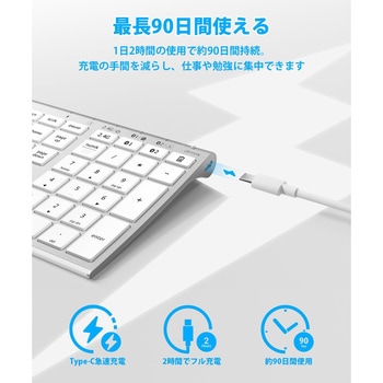 注文コード:84870129 Bluetooth&2.4Gワイヤレスキーボード シルバーホワイト - iClever