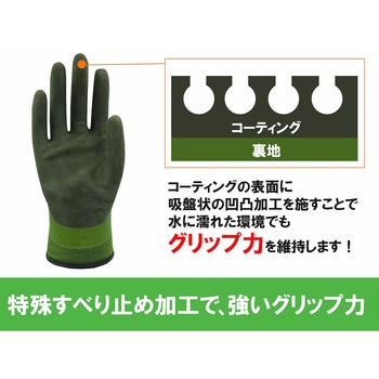 注文コード:86545290 ウィード 【防寒・防水】 作業用手袋 ベルト付き 反射材使用 除雪 土木 運搬 天然ゴム Mサイズ DEVOLG DE-339K (1双入り) カーキ - DEVOLG