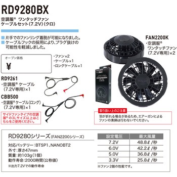 注文コード:86559911 空調服(R)シンガタファンセットクロ - ジーベック