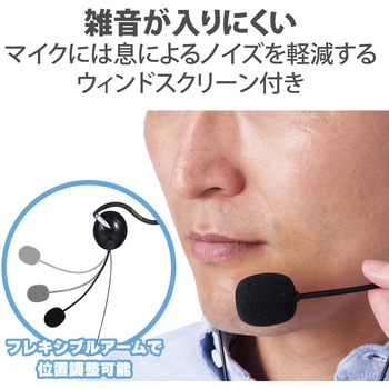 注文コード:88259387 ヘッドホン ヘッドセット マイク付き 有線 Φ3.5mm4極ミニプラグ ネックバントタイプ ミュートスイッチ付き 無指向性 テレワーク WEB会議 オンライン授業 ブラック - エレコム
