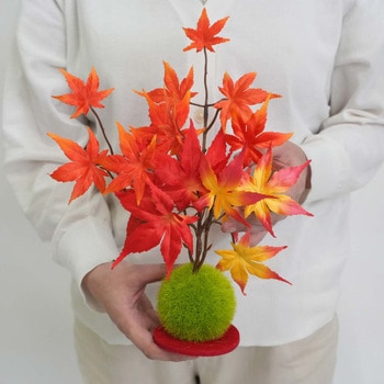 注文コード:88455495 苔玉紅葉造花アレンジ - ストア・エキスプレス