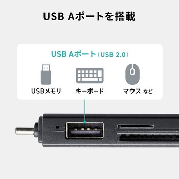注文コード:88460027 カードリーダー USB 5Gbps TypeC/TypeA SD+microSD - サンワサプライ