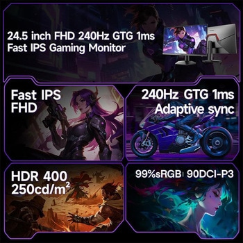 注文コード:88460255 KOORUI 24.5インチ FHD 240Hz GTG1ms Fast IPSゲーミングモニター - KOORUI