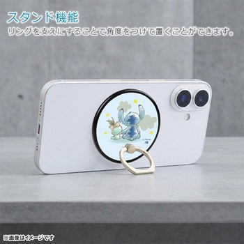 注文コード:88461287 ディズニー / magness マグネット ミラー スマホリング スタンド / スティッチ オハナ 星空の下で - レイ・アウト