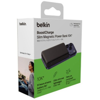 注文コード:88461890 BoostCharge 薄型 マグネット式モバイルバッテリー 10000mAh ブラック - BELKIN(ベルキン)