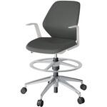 キュアチェア ハイポジションタイプ 肘付 クロスバック アルミミラー脚<配送時組立サービス付> イトーキ