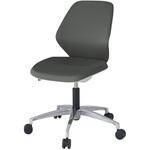 キュアチェア クロスバック 5本・アルミミラー脚 ウレタンキャスター<配送時組立サービス付> イトーキ