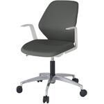 キュアチェア クロスバック 肘付 5本・アルミミラー脚 ナイロンキャスター<配送時組立サービス付> イトーキ