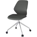 キュアチェア クロスバック 4本・アルミミラー脚 ウレタンキャスター<配送時組立サービス付> イトーキ