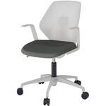 キュアチェア 樹脂メッシュバック 肘付 5本・アルミ塗装脚 ウレタンキャスター<配送時組立サービス付> イトーキ