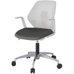 キュアチェア 樹脂メッシュバック 肘付 5本・アルミミラー脚 ウレタンキャスター<配送時組立サービス付> イトーキ