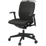 フルゴチェア ブラックベース ハイバック 可動肘 ハンガー付 抗ウイルスPV張地 ナイロンキャスター<配送時組立サービス付> イトーキ