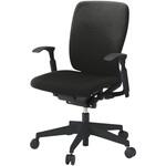 フルゴチェア ブラックベース ローバック 可動肘付 抗ウイルスPV張地 ウレタンキャスター<配送時組立サービス付> イトーキ