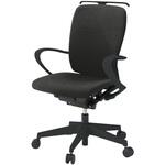 フルゴチェア ブラックベース ローバック 固定肘 ハンガー付 抗ウイルスPV張地 ナイロンキャスター<配送時組立サービス付> イトーキ