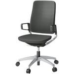 レヴィチェア ハイバック 樹脂肘 アルミミラー脚 抗菌布地(PV) ウレタンキャスター<配送時組立サービス付> イトーキ