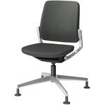 レヴィチェア ローバック 肘なし アルミミラー4本脚  抗菌布地(PV)グライド付<配送時組立サービス付> イトーキ